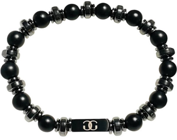 Zwarte Agaat Natuursteen armband 8 mm