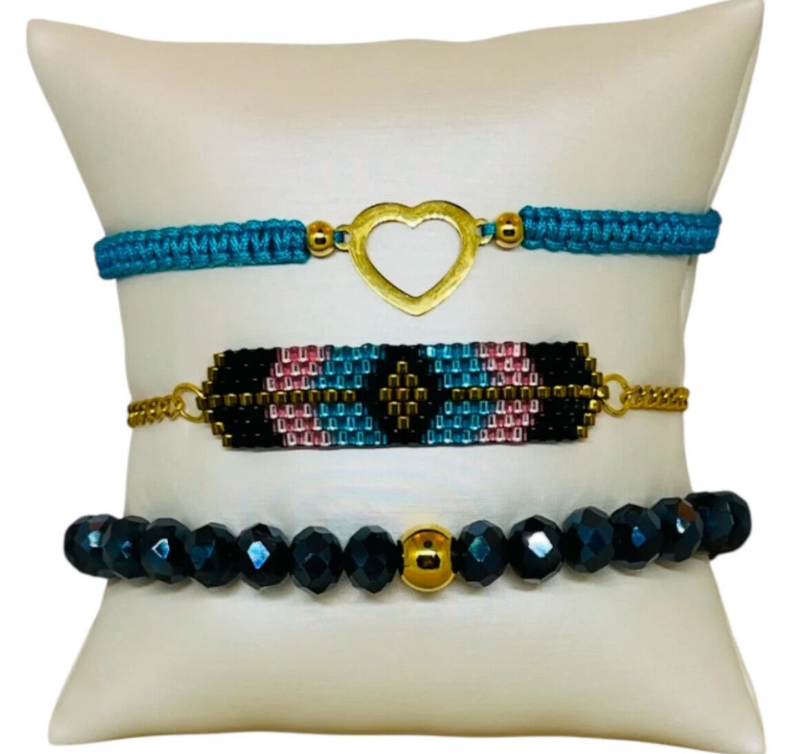 Armbandenset Boho vibes meerkleurig turquoise 3 delig