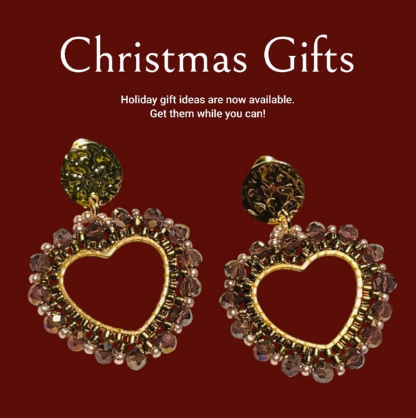 Statement earrings lovely heart hydro amethyst gold