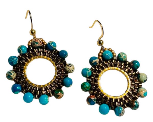 Natuursteen oorbellen keizerlijke zee sediment