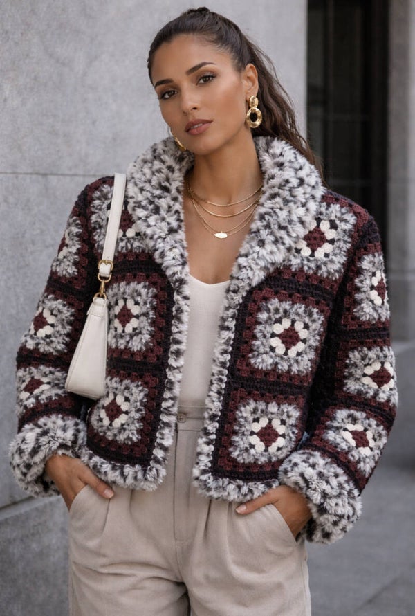 Granny square cardigan coat Boho Soul Maréa Rouge