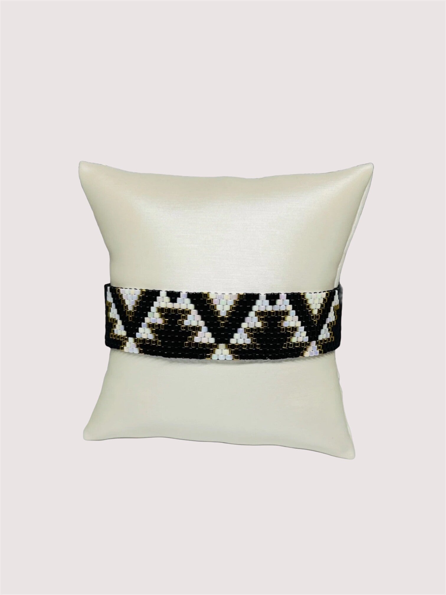 Kralenarmband Miyuki Navajo Zwart wit goud