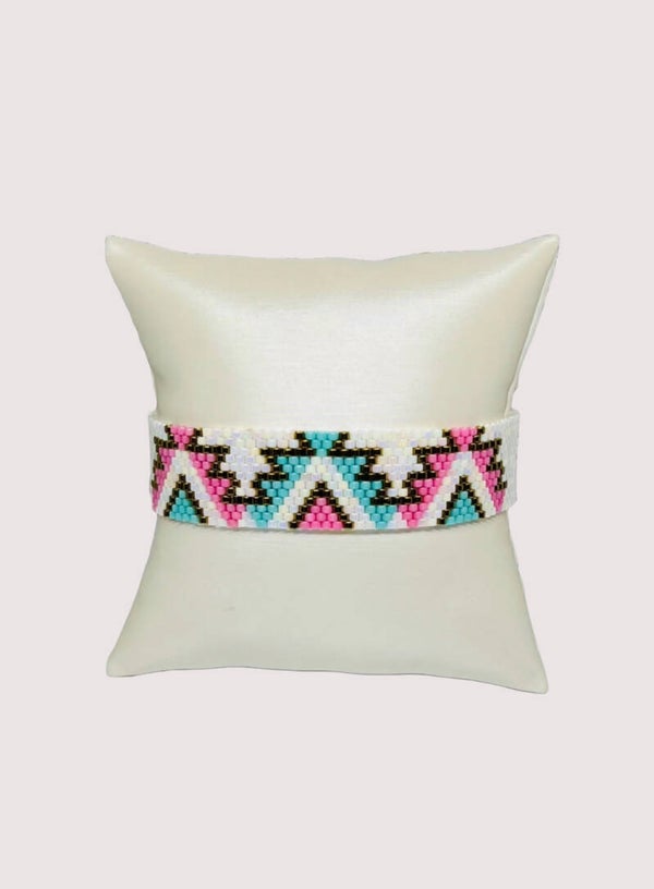 Miyuki armband Free Spirit turquoise roze wit goud