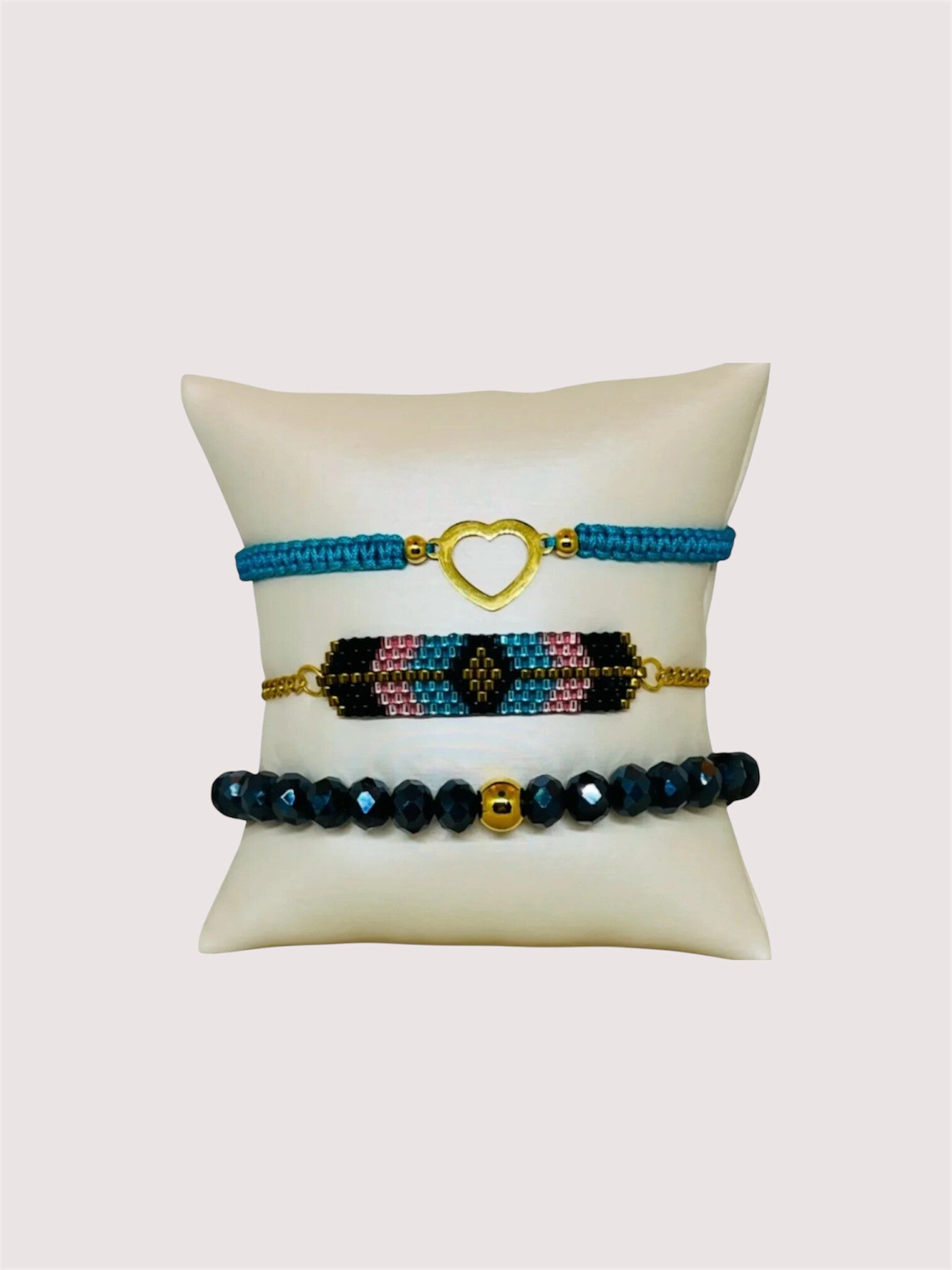 Armbandenset Boho vibes meerkleurig turquoise 3 delig