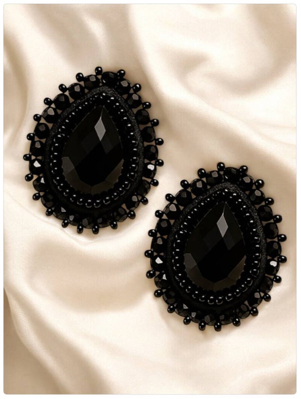 Poppy Dotz statement oorstuds onyx bloom