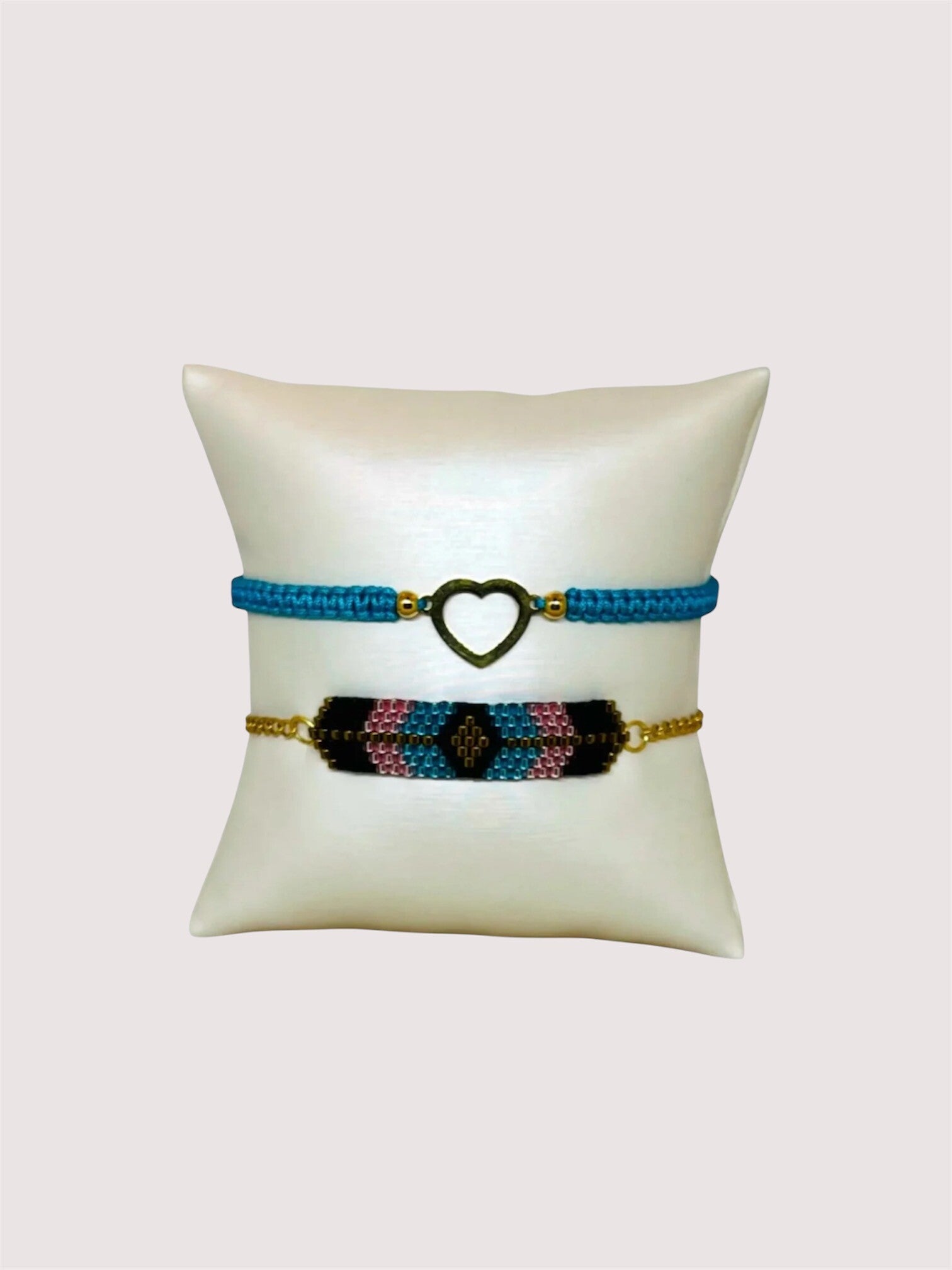 Armbandenset Boho vibes meerkleurig turquoise 2 delig
