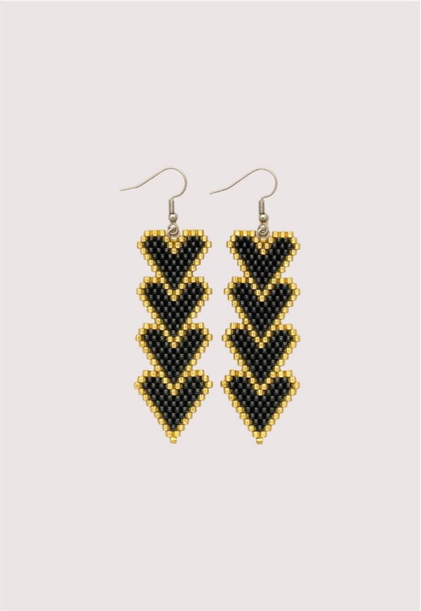 Midnight Heart Statement Earrings