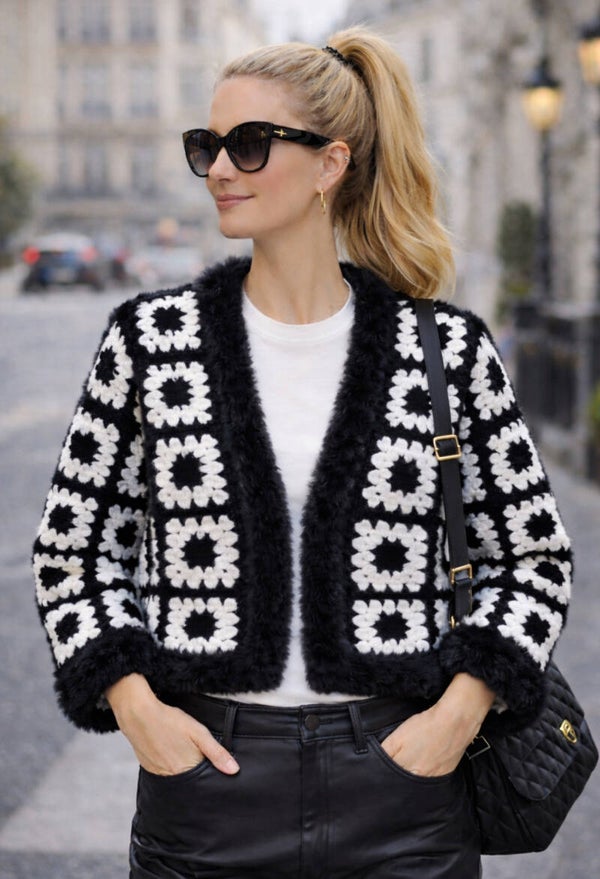 Boho White Noir Granny Vest