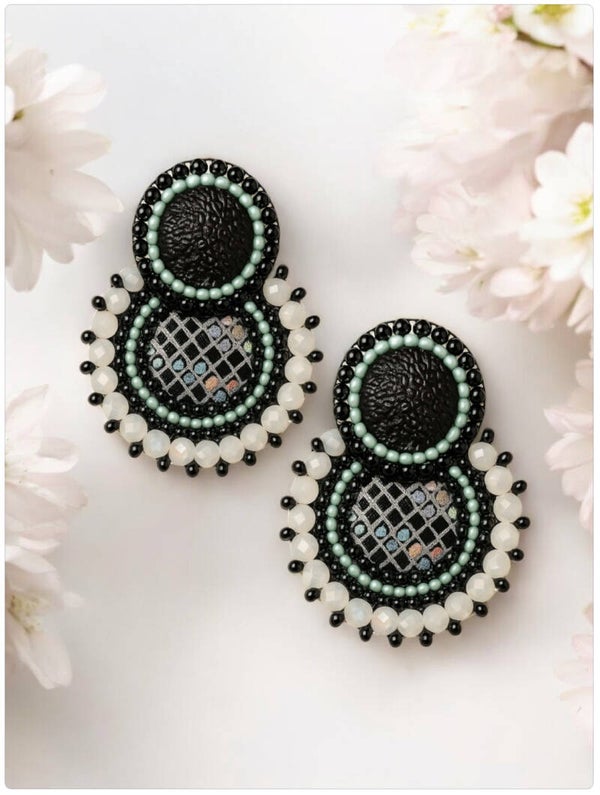 Poppy Dotz statement oorbellen Stellar Noir