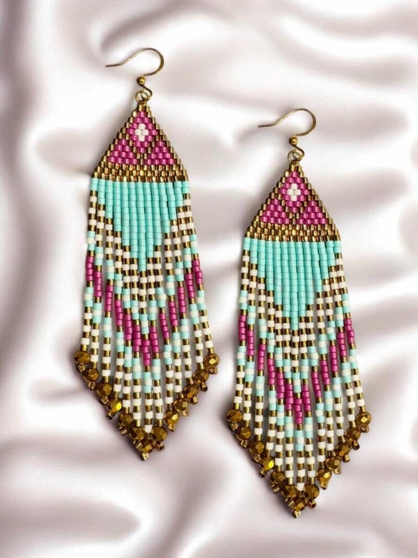 Turquoise Bliss Fringe Earrings