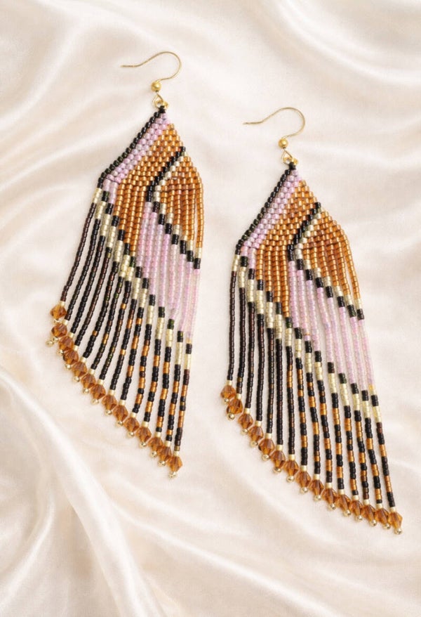 Golden Dunes Fringe Earrings