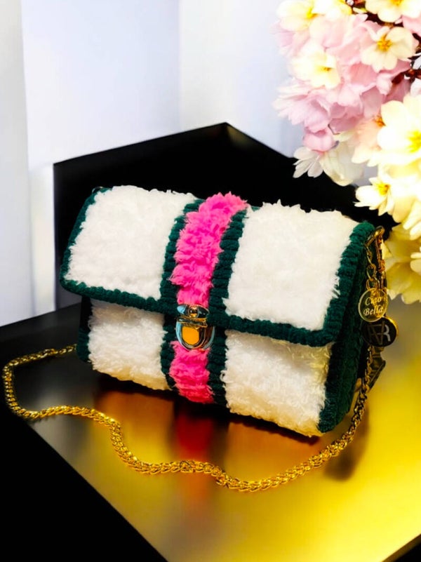 Ciao Bella cross body tas amore mio wit roze