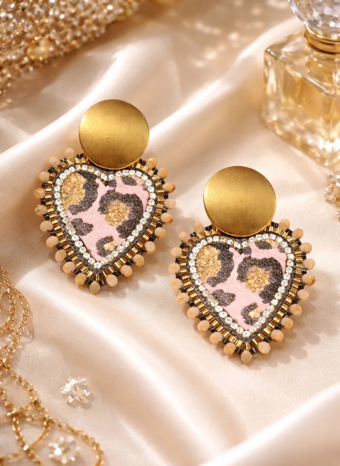 Statement oorbellen Leopard golden glam