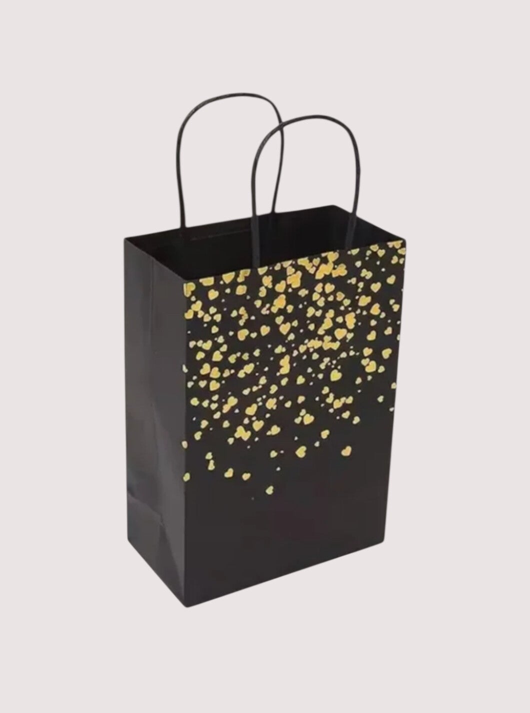 Cadeautasje golden hearts 16 x 8 x 22 cm