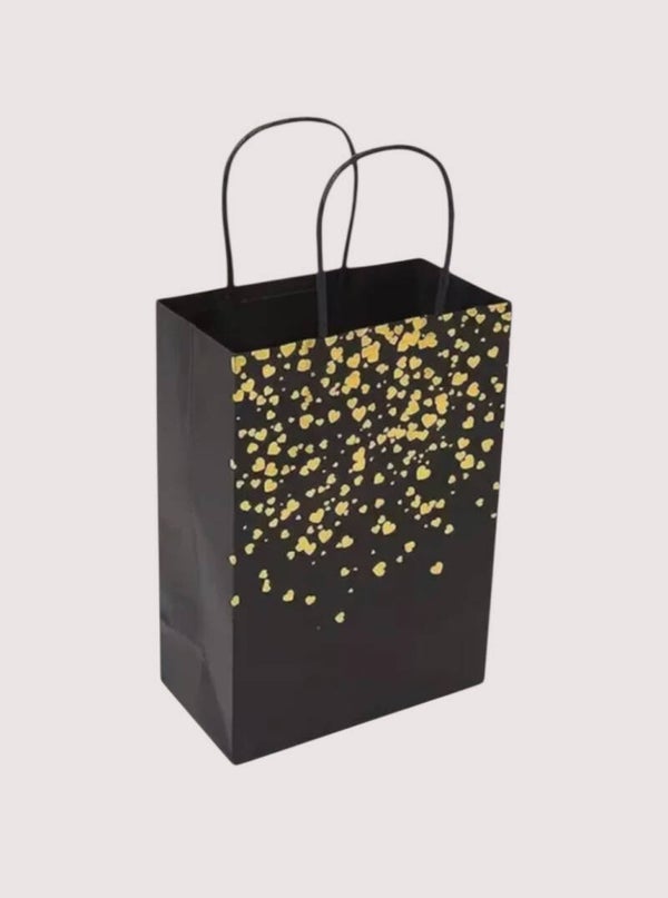 Cadeautasje golden hearts 16 x 8 x 22 cm