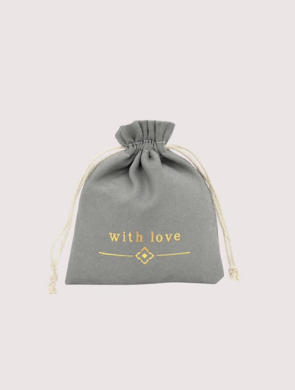 Sieradenzakje With Love Velvet Grey gold 10 x 12 cm
