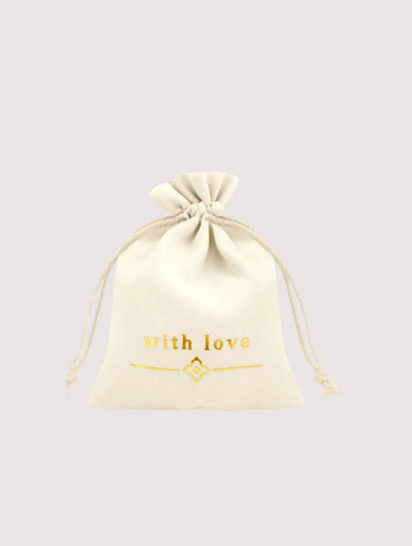 Sieradenzakje With Love Velvet Ivory gold 10 x 12 cm
