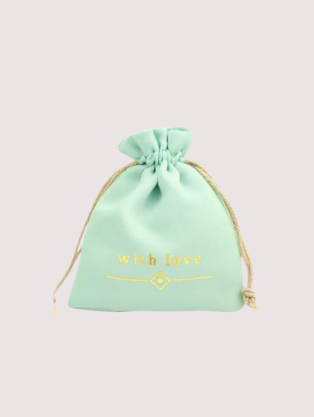 Sieradenzakje With Love Velvet Minty gold 10 x 12 cm