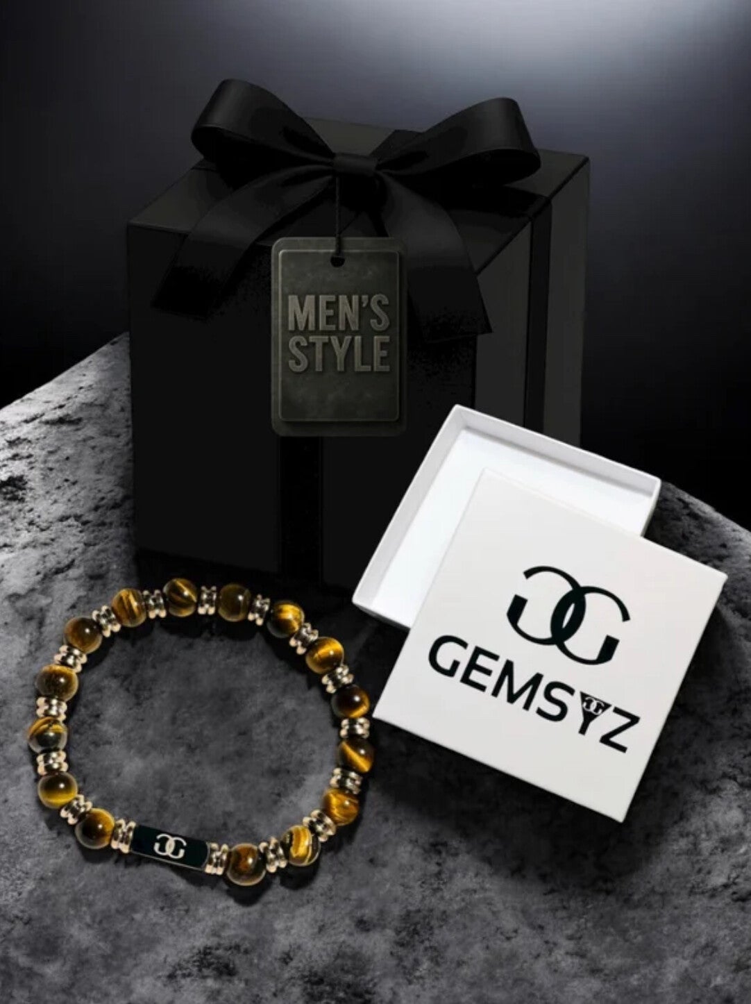 GEMSYZ Herenarmband Brown Tiger eye