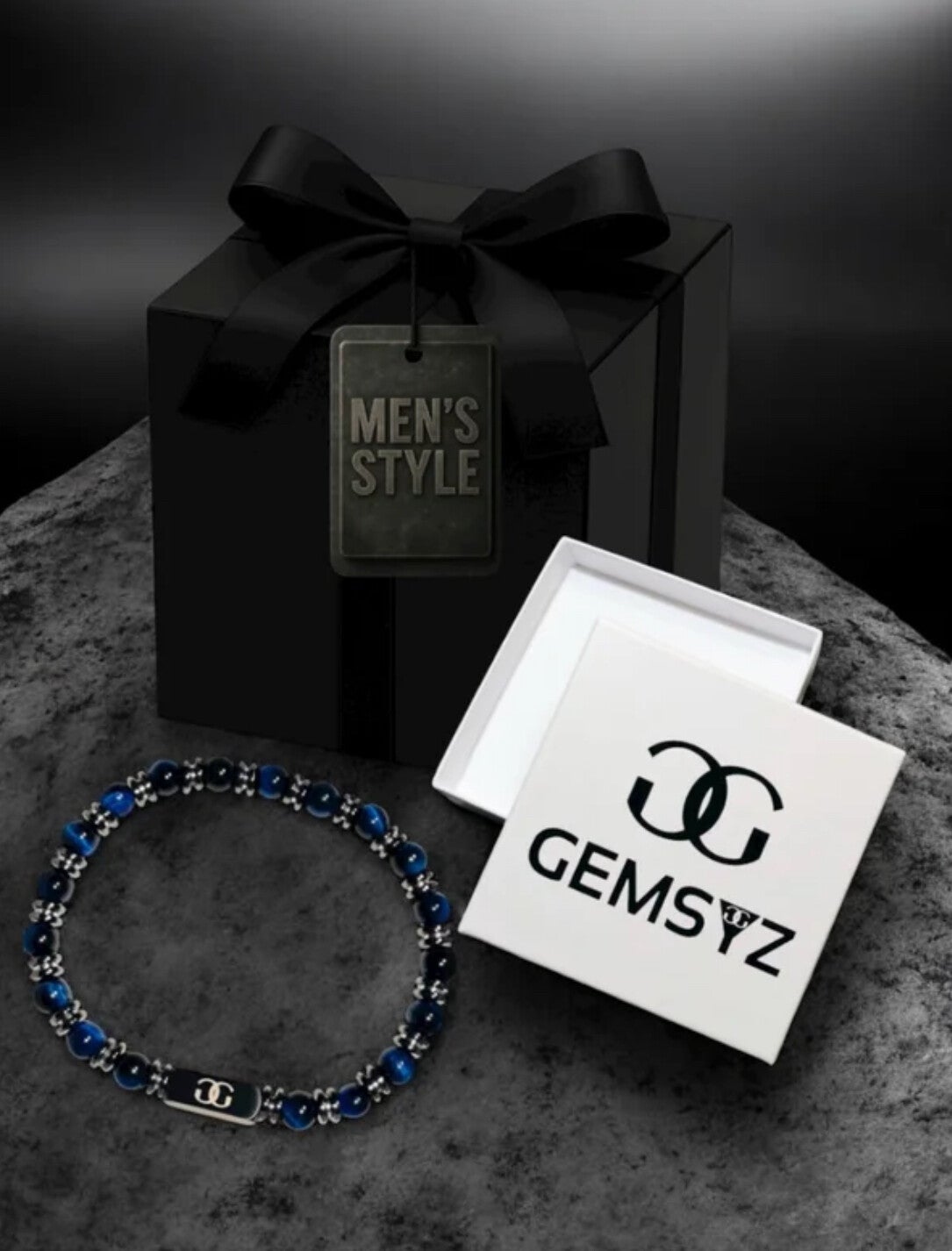 GEMSYZ Herenarmband Blue Tiger eye
