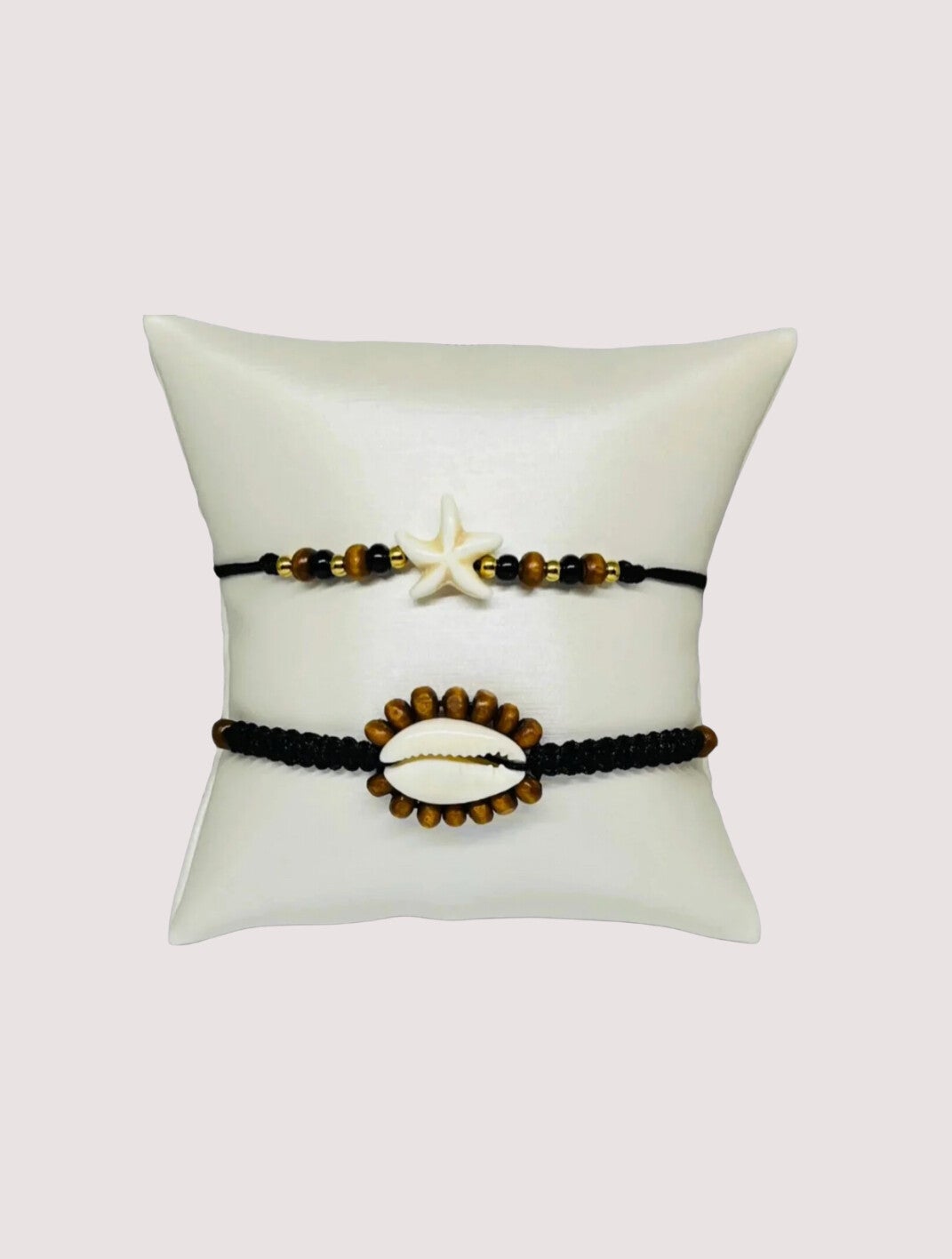 Armbandenset bohemian naturals met zeester en houten kralen