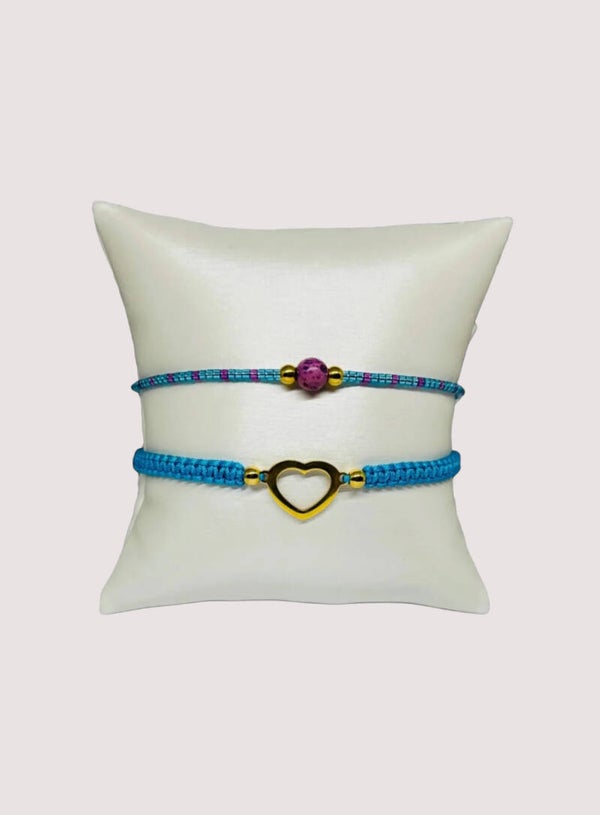 Armbandenset Amour met keizerlijke zee sediment en gouden kralen