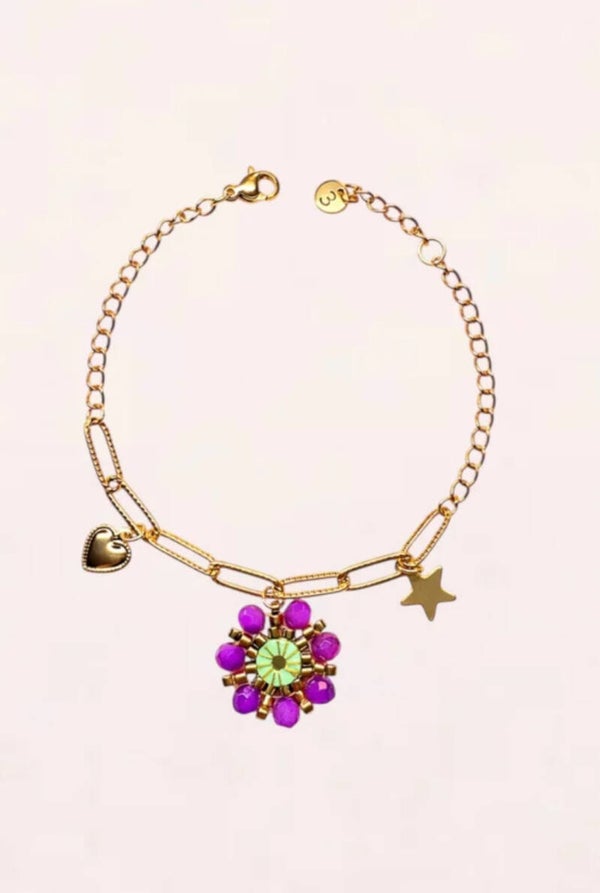 Bedelarmband Fiora Amora Rosa