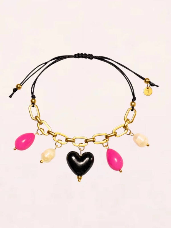 Bedelarmband Amour Rosé Noir