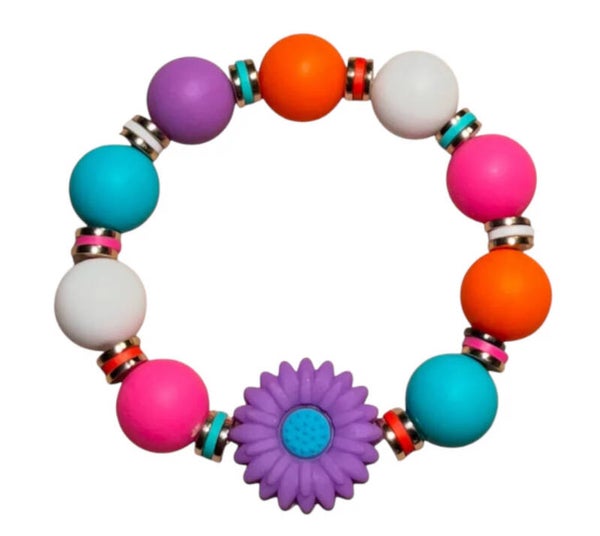 Color Pop kralenarmbandje purple flower meerkleurig