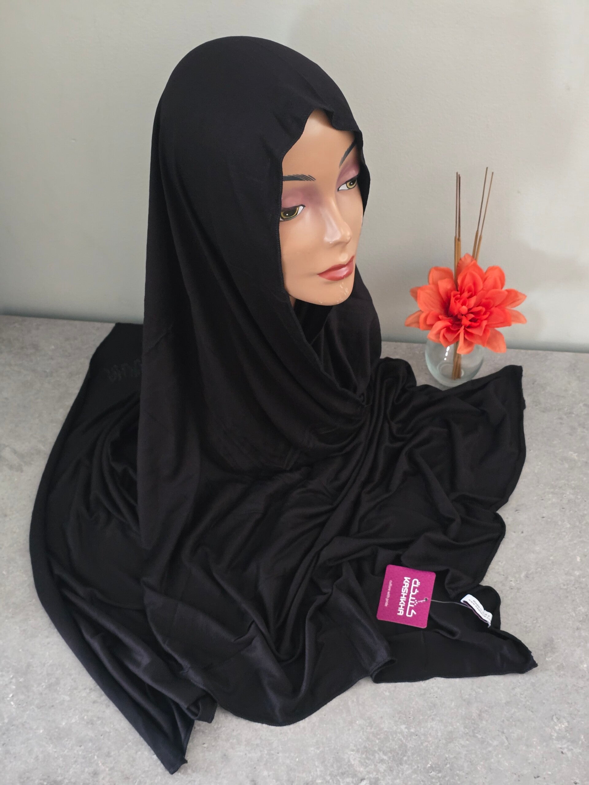 Foulard jersey coton kashkha couleur noir