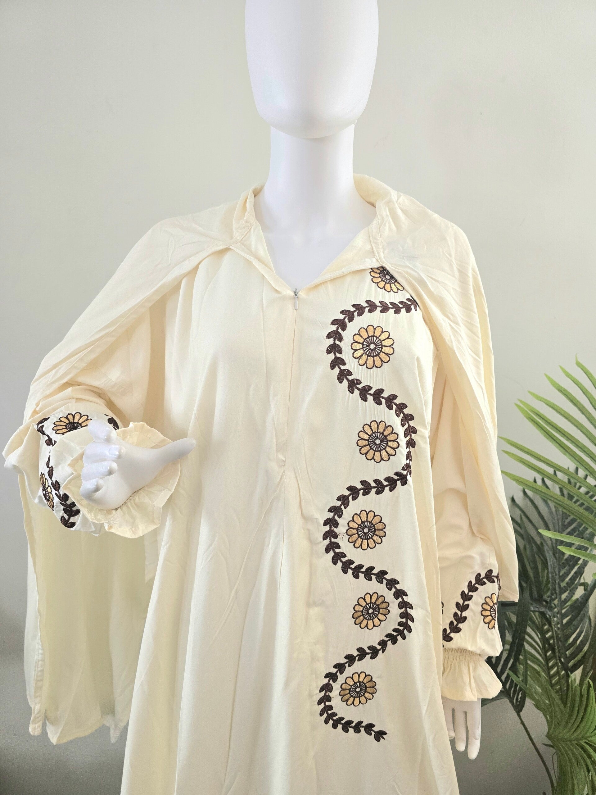 Robe longue prière beige