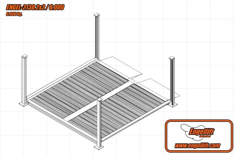 ENGEL-2130.2x2/6000 ;  4-Säulen Heavy Duty QuadroParker Parkhebebühnen:  -Z1