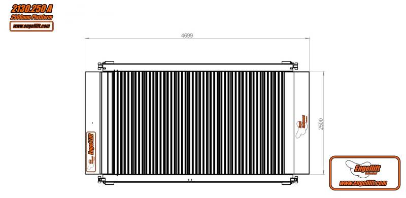 ENGEL-2130.250A & ENGEL-2130.250B ; 4-Säulen Heavy Duty Parkhebebühnen:, Zeichnung Plattform