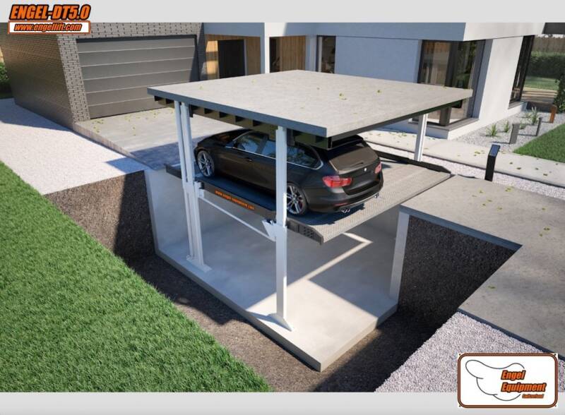 ENGEL-DT5.0 ; Keller QuadroParker Parkhebebühnen, Unterirdische Doppelplattform Parklift.