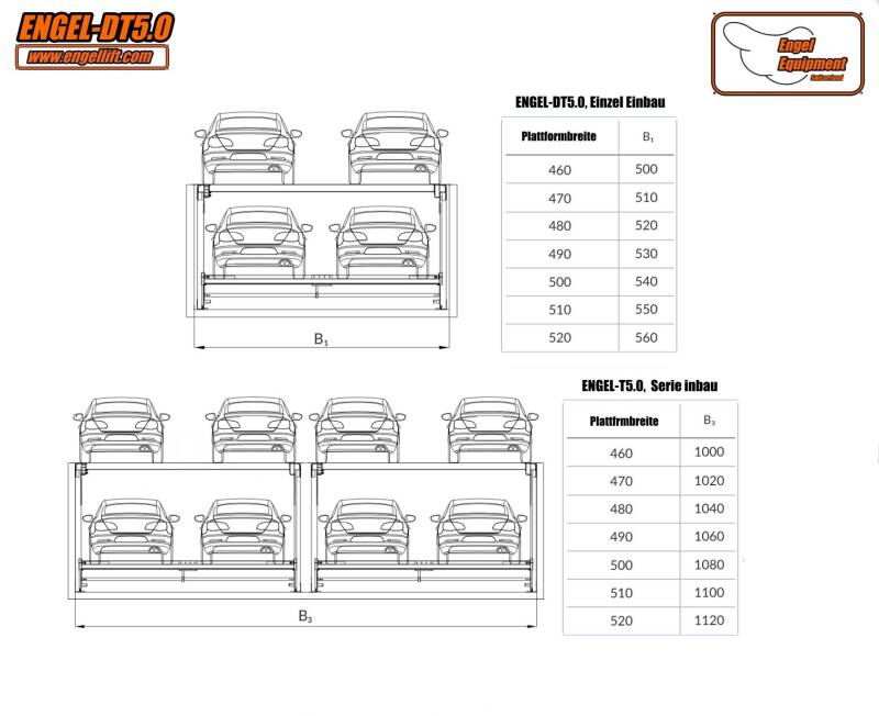 ENGEL-DT5.0 ; Keller QuadroParker Parkhebebühnen, Unterirdische Doppelplattform Parklift.-Zeichnung-1