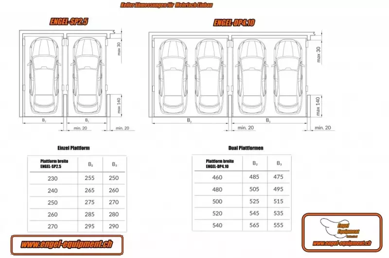 ENGEL-SP2.5;  4-SÄULEN PARKHEBEBÜHNE (5.000KG.), Zeichnung-4