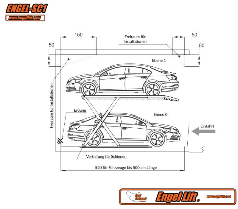 ENGEL-SC1 ; Scheren Parkhebebühnen, Zeichnung-1