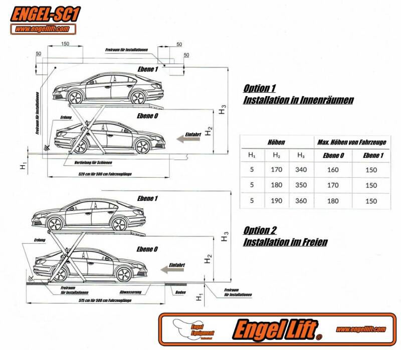 ENGEL-SC1 ; Scheren Parkhebebühnen, Zeichnung-2