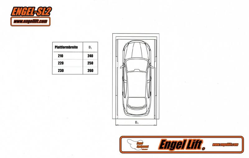 ENGEL-SL2 KNICKPLATTFORM;  2-SÄULEN PARKHEBEBÜHNE, Zeichnung-2