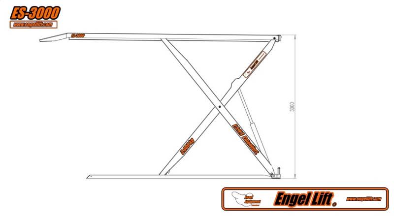 ES-3000 : Hochhub Scheren Parkhebebühne.,  Hochhub Transport Hebebühnen.-Zeichnung-1