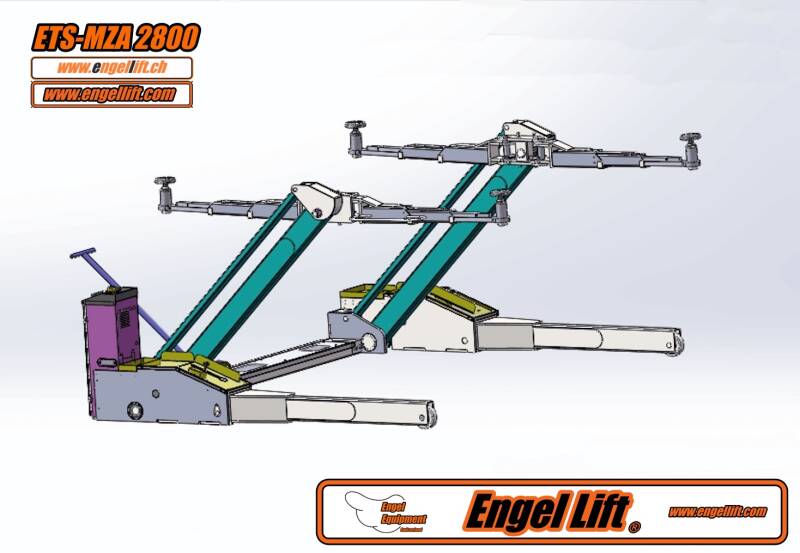 ETS-MZA 2800: Mobile Hubarm Hebebühnen, Mobile 2-Säulen Hebebühnen.-D1