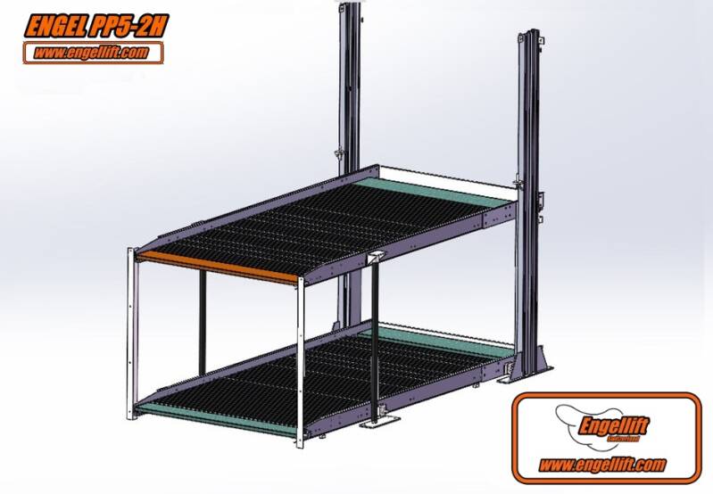 ENGEL-PP2-5H ; Keller Double &- QuadroParker Parkhebebühnen, Unterirdische Doppelplattform Parklift Hydraulisch-CAD