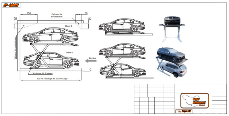SP-2000 A: SCHEREN PARKHEBEBÜHNE, 2.000KG -Z1