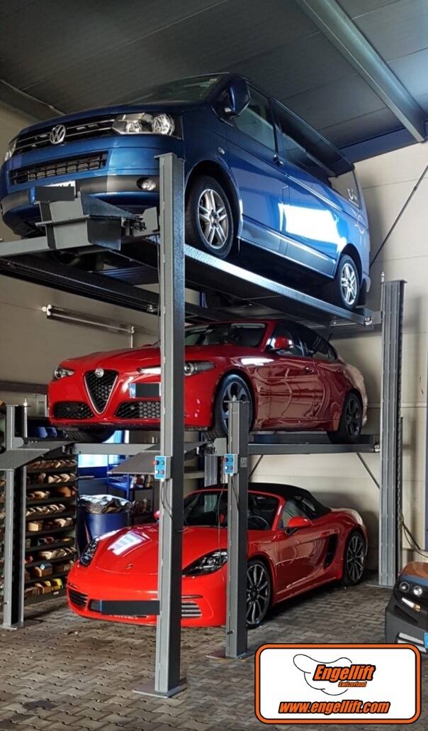 ENGEL-TRIPLEPARKER 2.7;  4-SÄULEN TRIPLE PARKHEBEBÜHNE (2X 2.700KG.), -3