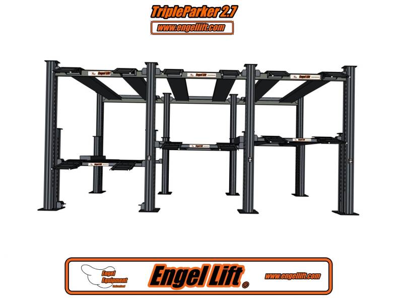 ENGEL-TRIPLEPARKER 2.7;  4-SÄULEN TRIPLE PARKHEBEBÜHNE (2X 2.700KG.), cad-2