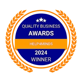 Quality Business Awards 2024 Winner badge for Help4Minds.