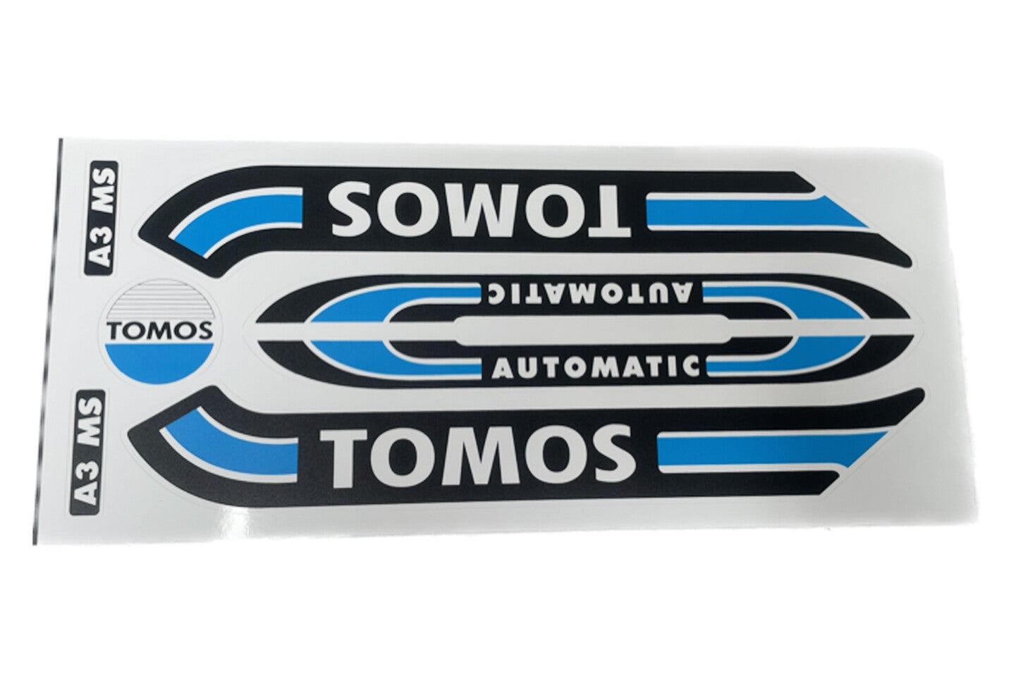 Stickerset blauw oud model A3