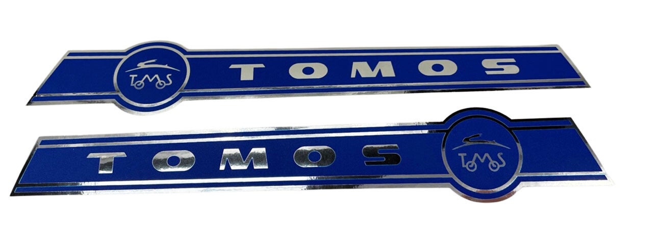 Stickerset Tomos Chroom / Blauw 210 x 34mm