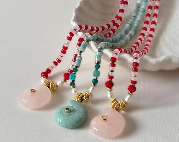 🐚 Collier Mahé Quartz Rose