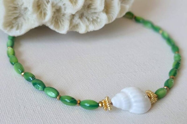 Collier Lagon Émeraude - Collection Baiser des Tropiques 🌴🐚